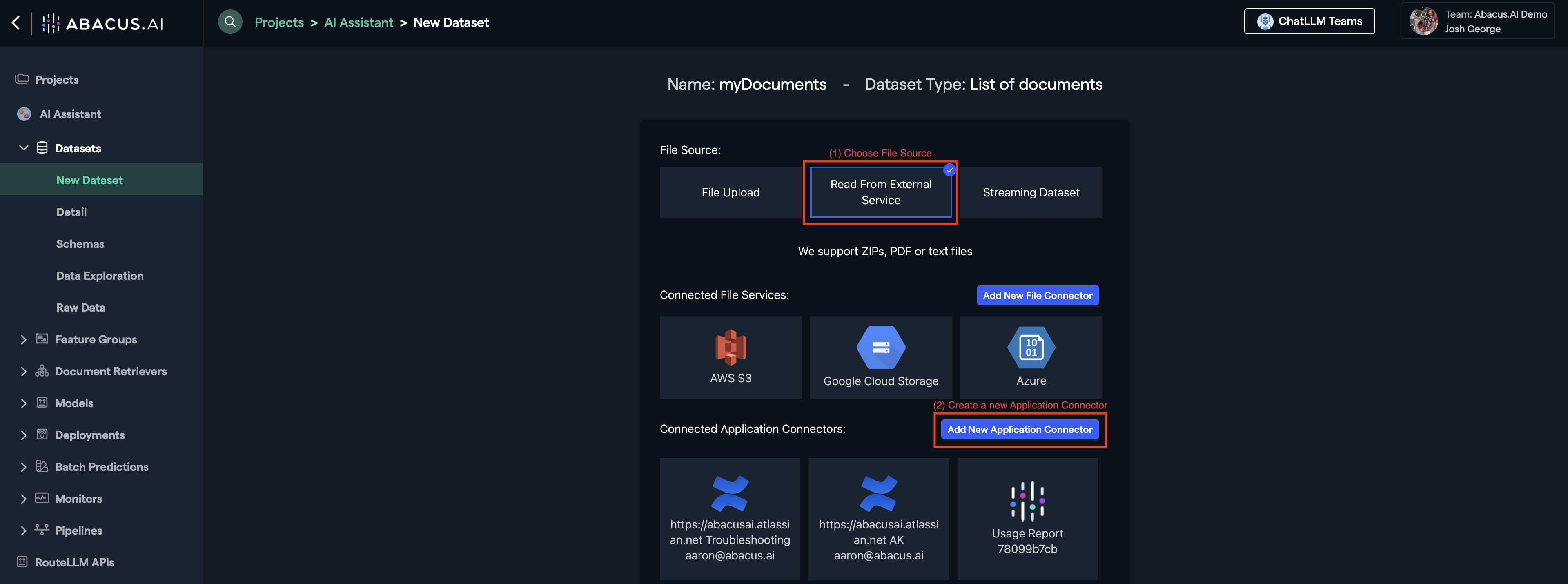 ChatLLM external service select
