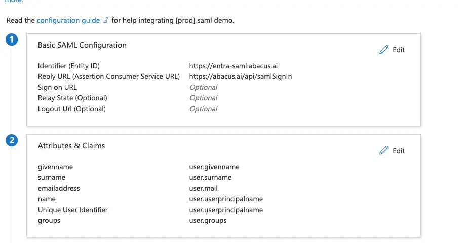 Entra SAML Basic Setting