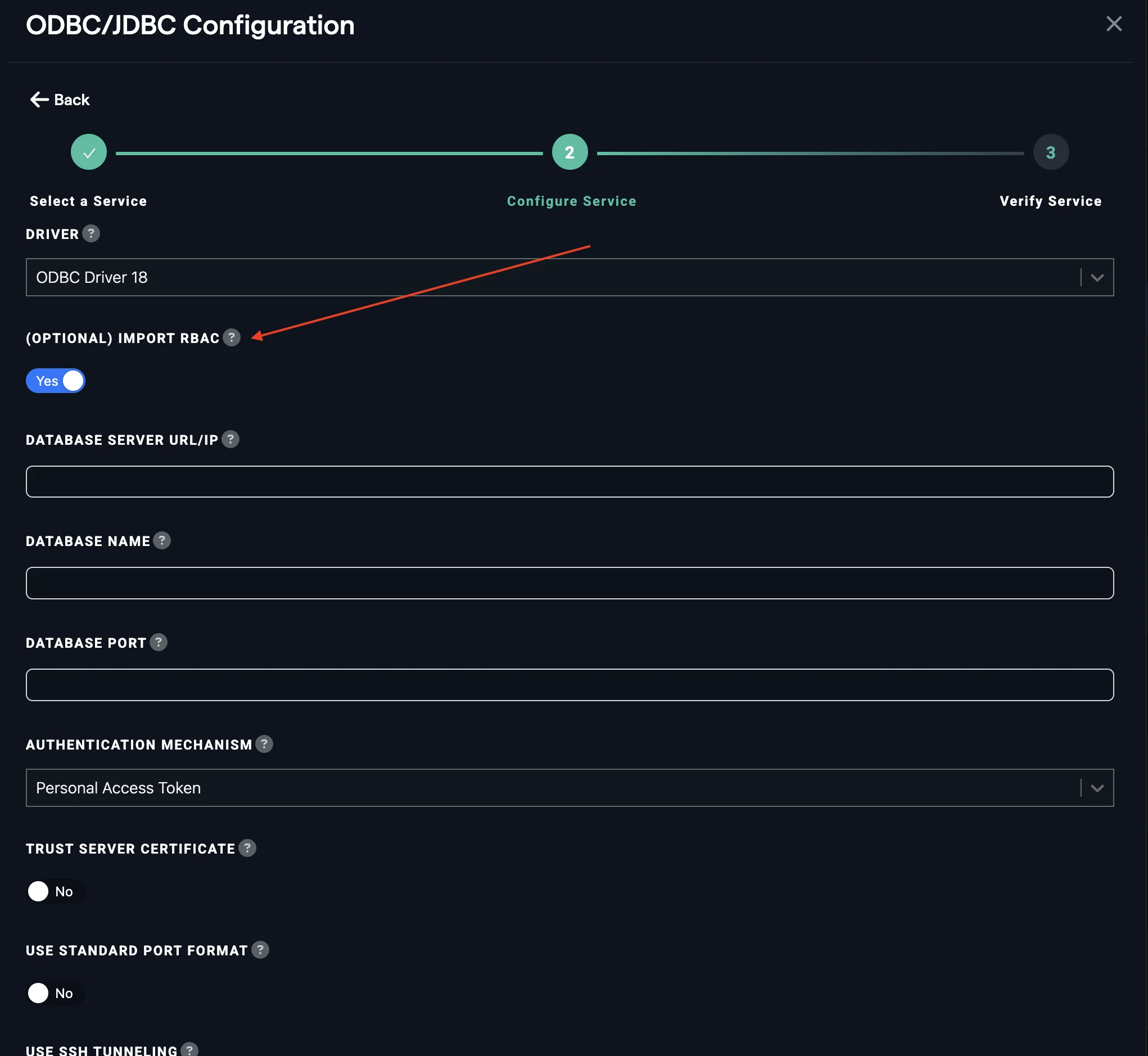 RBAC toggle configuration