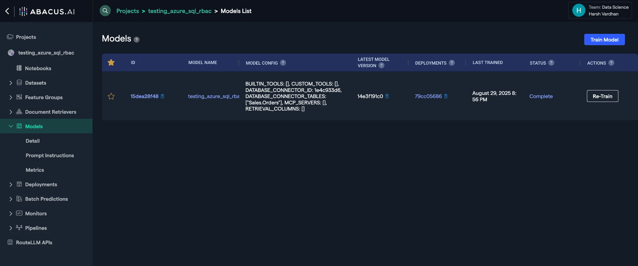 Trained model access
