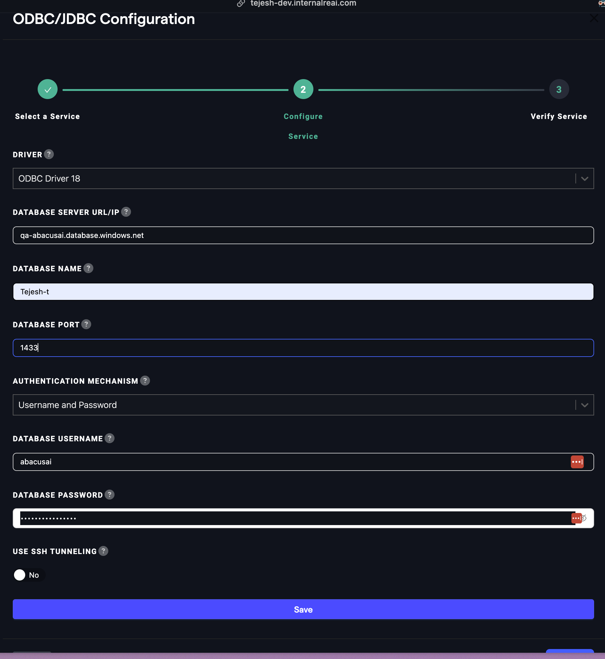 MS SQL JDBC/ODBC Connection Configuration