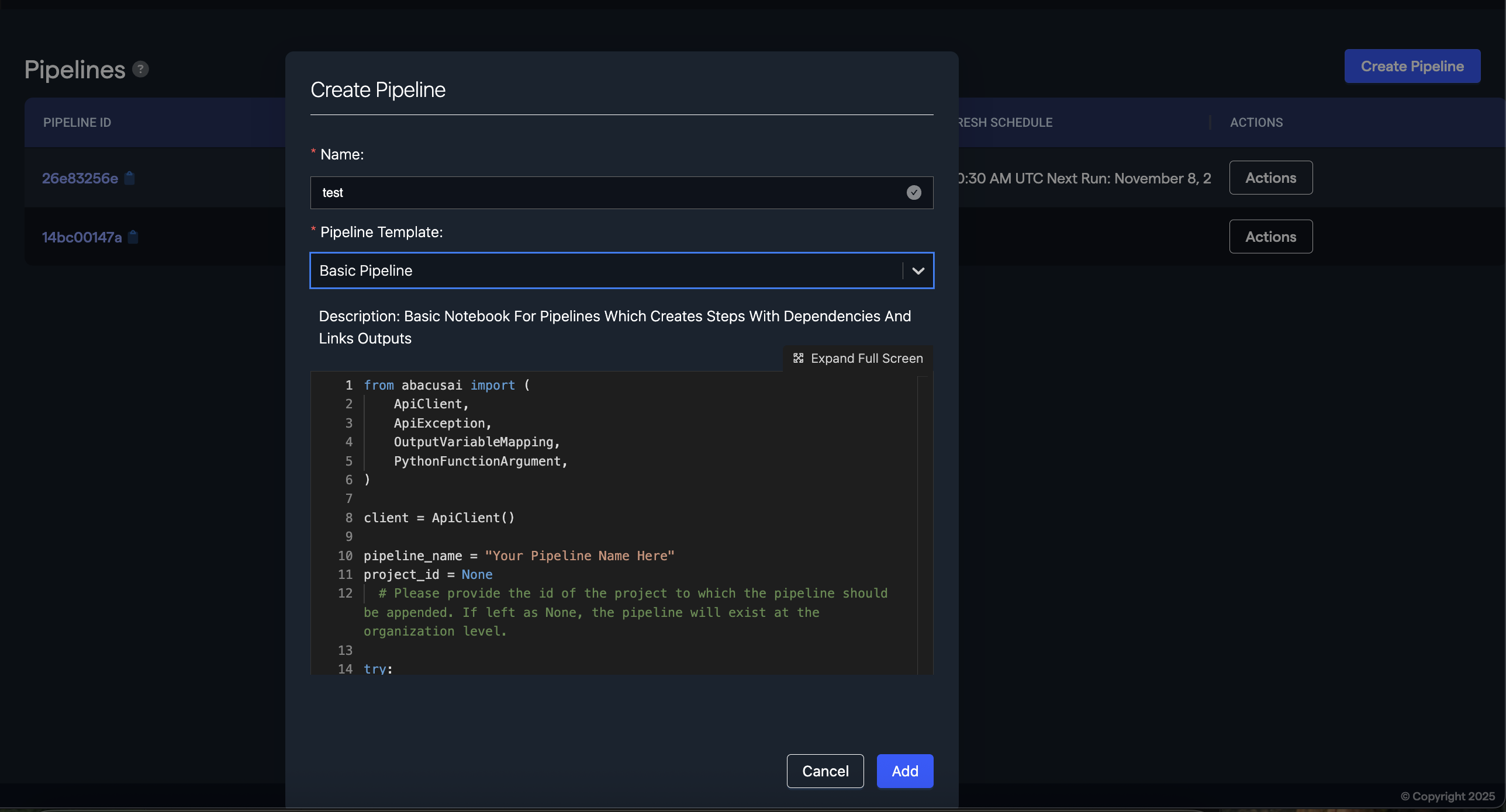 Create Pipeline Templates