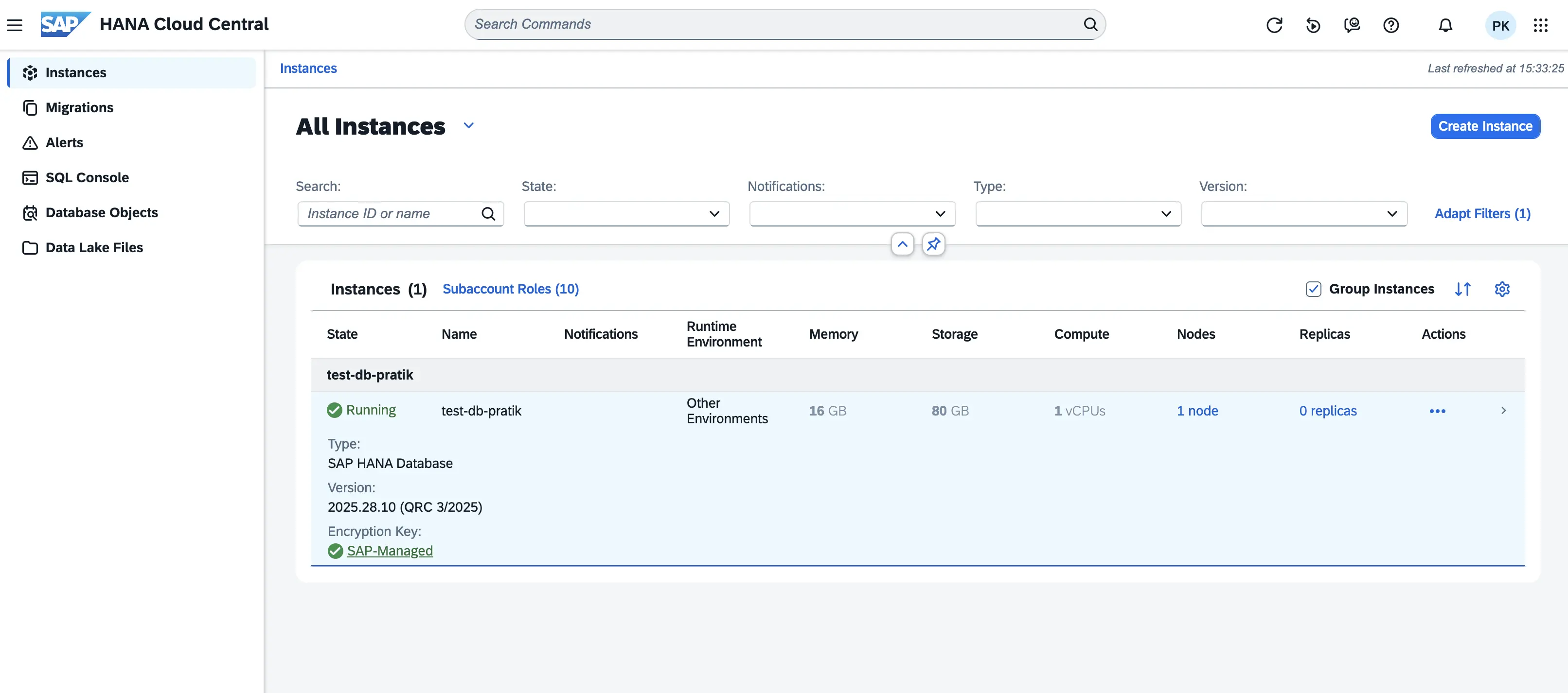 SAP HANA Cloud Instance Selection
