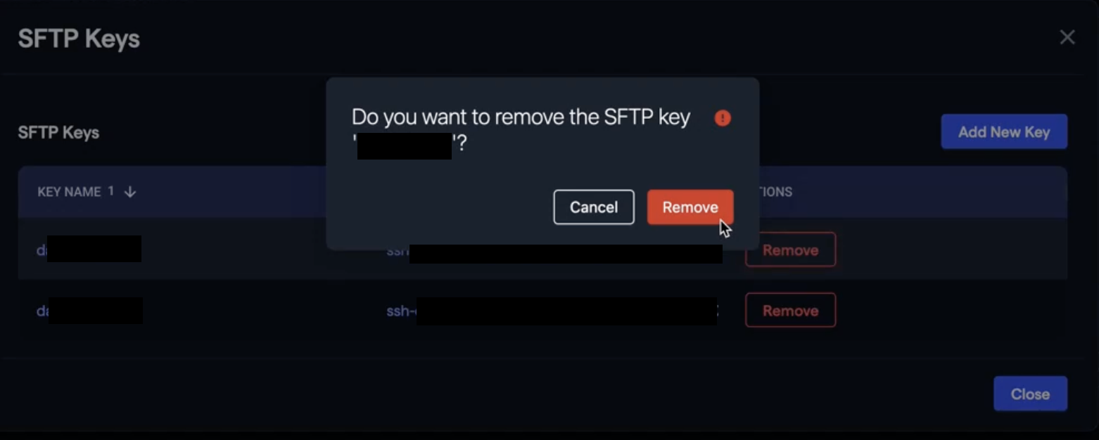 SFTP Remove Key