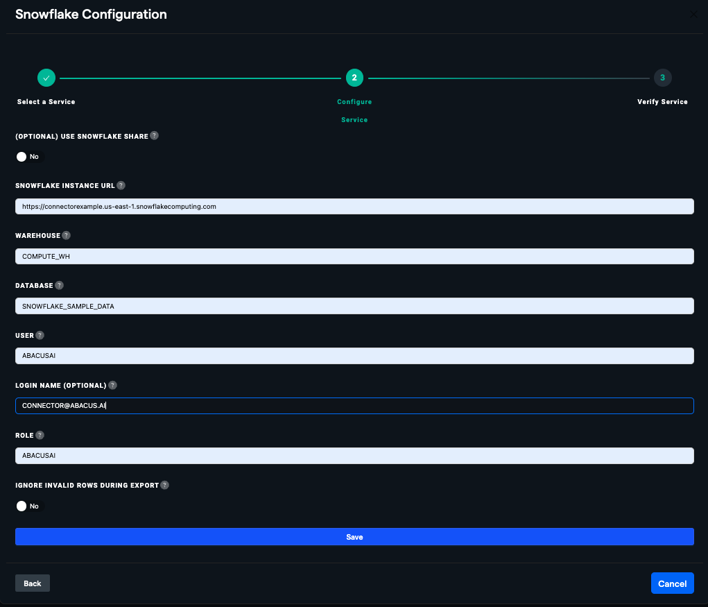 Snowflake Configuration