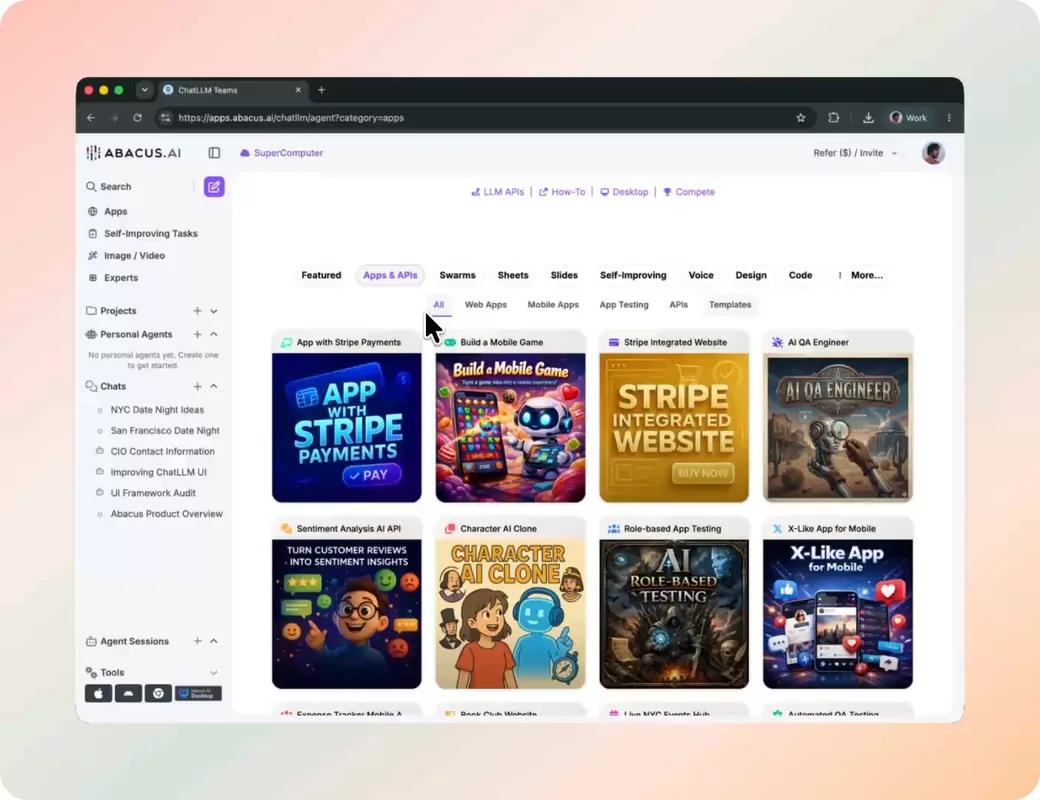 Abacus Agent app-building workspace