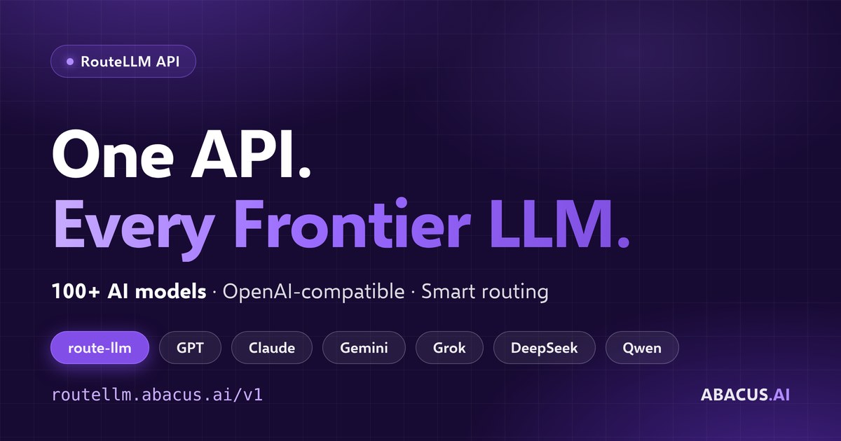 Abacus.AI RouteLLM API | Unified LLM API Router