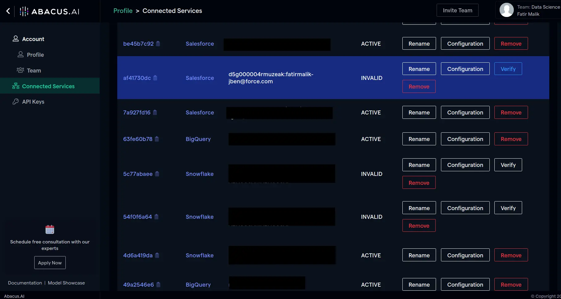 Salesforce Connector Status