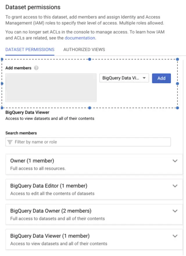 BigQuery Permissions Setup