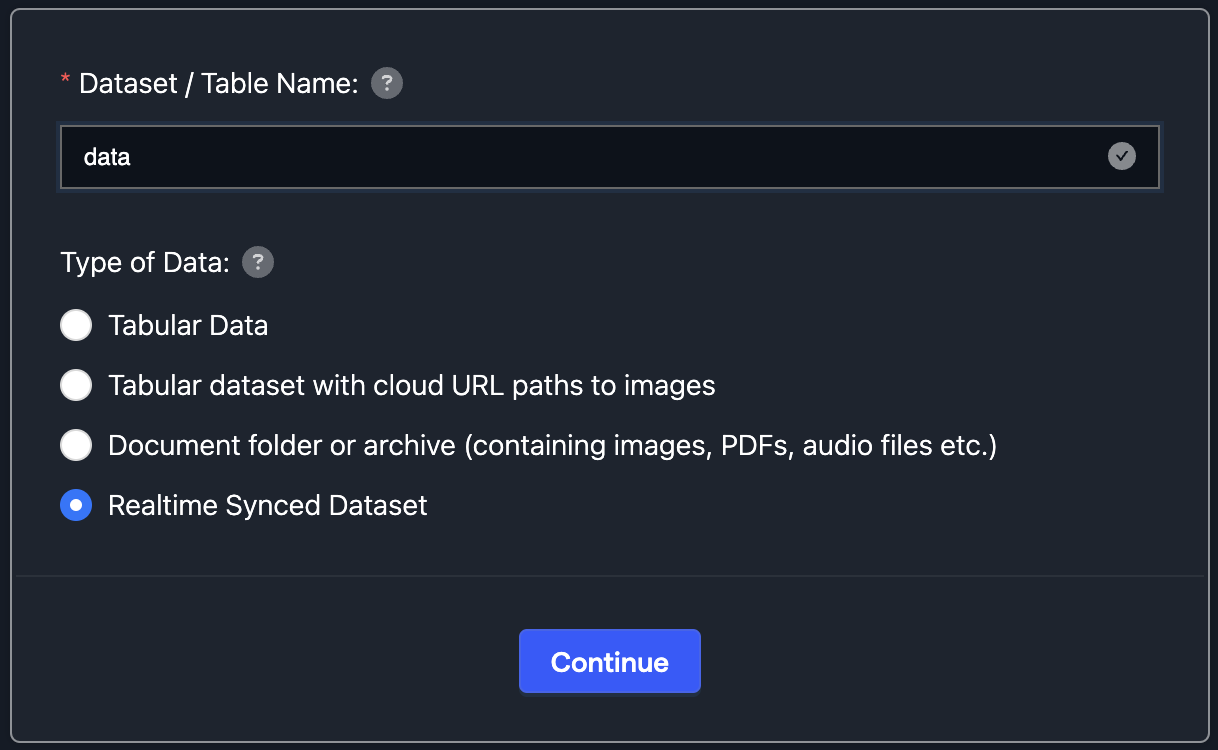 Realtime Synced Data Creation Page