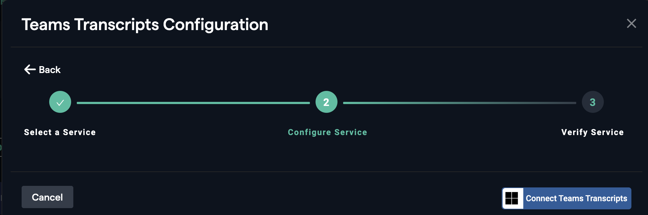 Add Teams Transcripts Connector